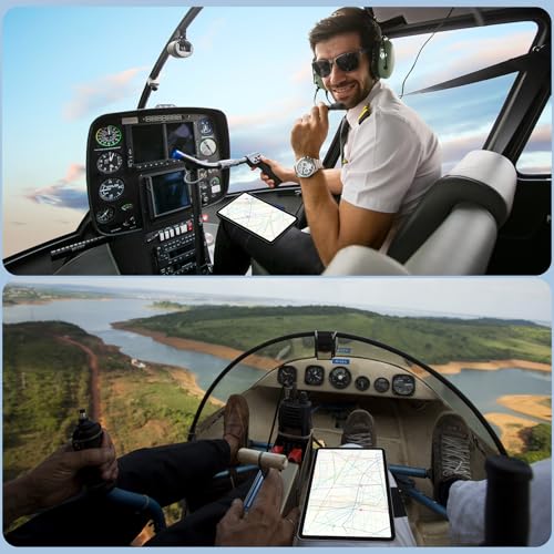 NiHome Adjustable Pilot Magnetic Kneeboard Fit for iPad, Lap Mount, Black - color: Black (with 33.5“ Elastic Strap)