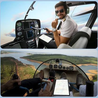 NiHome Adjustable Pilot Magnetic Kneeboard Fit for iPad, Lap Mount, Black - color: Black (with 33.5“ Elastic Strap)