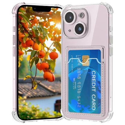 Compatible with iPhone 13 Mini Case with Card Holder, Wallet Case Clear Slim Soft Protective Cover Shockproof Anti-Scratch Phone Card Case for iPhone 13 Mini - size: iPhone 13 Mini
