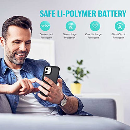 Battery Case for iPhone 12/12 Pro,[6800mAh] Protective Portable Charging Case Rechargeable Charger Case Extended Battery Pack for iPhone 12/12 Pro (6.1inch)