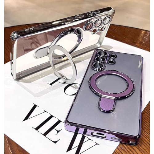 LXK Magnetic for Samsung Galaxy S26 Ultra Case with Stand, Compatible with MagSafe, with Camera Protector, Clear Luxury Military-Grade Drop Protection iPhone Case for Galaxy S26 Ultra 6.9" Pink - color: Pink