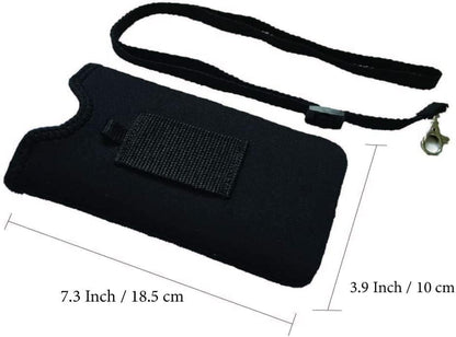 Tainada Neck Phone Holder Pouch w/Belt Loop (Black Geometric Pattern) - color: Black Geometric Pattern