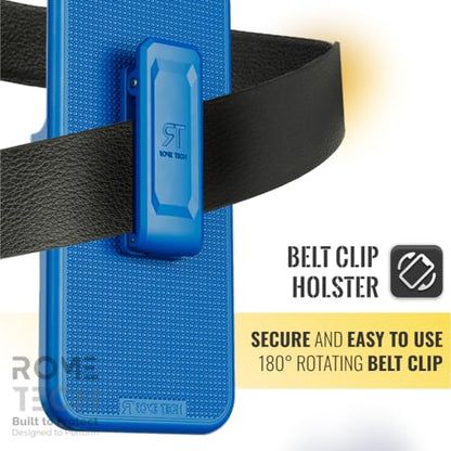 Designed for iPhone 14 Pro Case with Belt Clip Holster - Kickstand Cover Phone Case - Blue (Dots) - color: Blue, style: iPhone 14 Pro