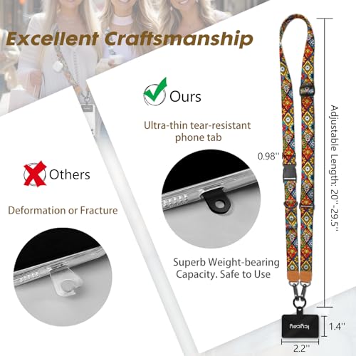 Icycay Phone Lanyard Crossbody Strap Neck Adjustable Teacher Women Boho - color: Boho Colorful