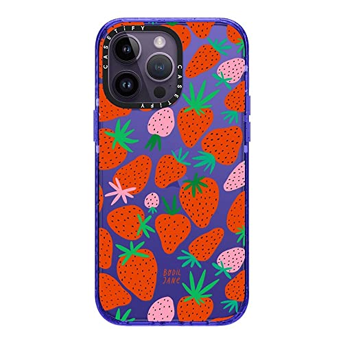 CASETiFY for iPhone 14 Pro Max Case - Impact | Slim Fit | 8.2 ft. 4x Military Grade Drop Protection | STRAWBERRIES | Peri Purple - color: STRAWBERRIES, size: iPhone 14 Pro Max (Standard)