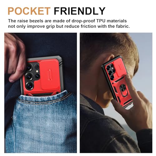 PASNEW Case for Samsung Galaxy S21 Ultra,6.8",Red - color: Red, size: Galaxy S21 Ultra (6.8 inch)