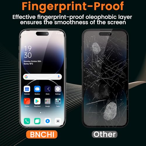 2 Pack 4 Way 360° Privacy Screen Protector for iPhone 14 Pro 6.1-Inch, Horizontal and Vertical All Around Anti-Spy 9H Tempered Glass Film, Scratch Resistant, Zero Bubbles, Face ID Sensitive - size: iPhone 14 Pro