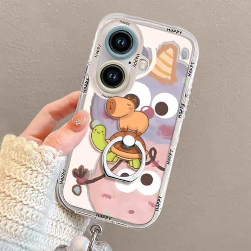 Phone Ring Stand Holder,Capybara Cell Phone Grip Women Girls Cute Girly 360° Rotating Finger Ring Grip Stand for iPhone 17 16 15 14 13 Pro Max Plus Air - color: Capybara Phone Ring Grip