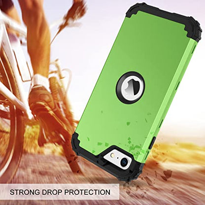 BENTOBEN for iPhone SE 2022 Phone Case and iPhone SE 2020 Case, Heavy Duty 3 in 1 Full Body Rugged Shockproof Hybrid Hard PC Soft Rubber Bumper Drop Protective Girls Women Cover, Light Green/Black - color: Black/Light Green