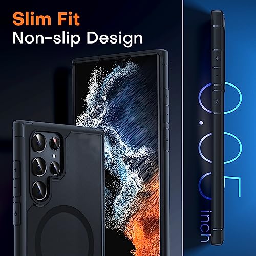 TOCOL for Samsung Galaxy S22 Ultra Case, Compatible with MagSafe, Black - color: Matte Black, size: Galaxy S22 Ultra