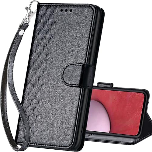 for Samsung Galaxy A14 5G Wallet case, Black-Cube | 3 Card Holders, Kickstand, Shockproof TPU Shell, PU Leather, Magnetic Closure, Protective Flip Folio Cover, Women - color: 4