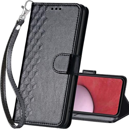for Samsung Galaxy A14 5G Wallet case, Black-Cube | 3 Card Holders, Kickstand, Shockproof TPU Shell, PU Leather, Magnetic Closure, Protective Flip Folio Cover, Women - color: 4