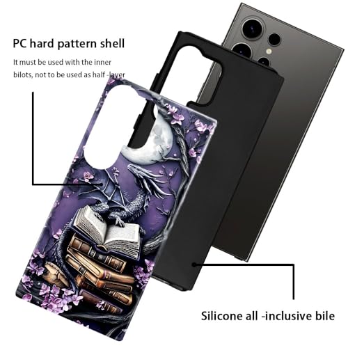 Case for Samsung Galaxy S26 Ultra,Camera Protection Soft Glossy Phone Case - Purple Dragon Moon Book - color: Purple Dragon Moon Book, size: Samsung Galaxy S26 Ultra