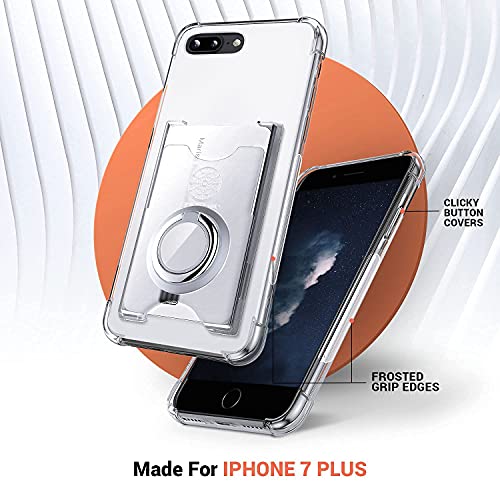 Shields Up for iPhone 8 Plus/7 Plus Case with Card Holder Stand, Clear - color: Clear, size: iPhone 7 Plus/ 8Plus