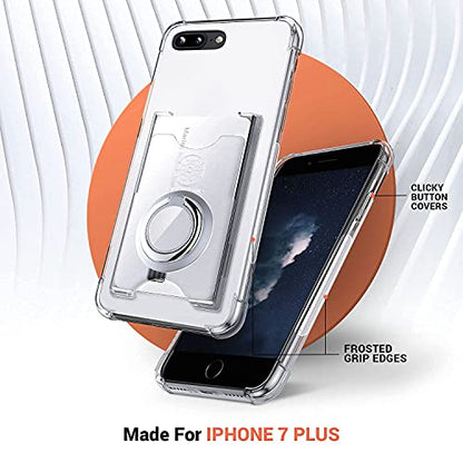 Shields Up for iPhone 8 Plus/7 Plus Case with Card Holder Stand, Clear - color: Clear, size: iPhone 7 Plus/ 8Plus