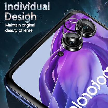 1 Pack Camera Lens Frame for Motorola Razr 2025, 9H Glass Screen Protector Anti-Scratch, Tempered Glass Metal Individual Camera Cover Accessories for Motorola Razr 2025,Black