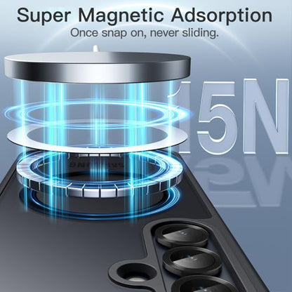 JETech Magnetic Case for Samsung Galaxy S25, Black - color: Black, size: Galaxy S25