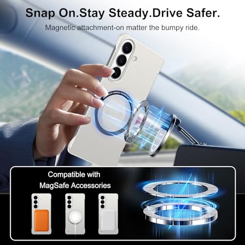 Frameless Slim Case for Samsung Galaxy S26 Plus, Silky Touch, Hard PC Matte Back, Exposed Sides Compatible with Mag-Safe, Anti-Scratch Shockproof Protective Cover for Samsung S26 Plus 5G (White) - color: White