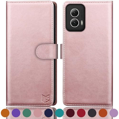 SUANPOT for Motorola Moto G Power 5G 2024 6.7" Wallet case with RFID Blocking Credit Card Holder,Flip Book PU Leather Protective Cover Women Men for Power 5G 2024 Phone case Rose Gold - color: Rose Gold