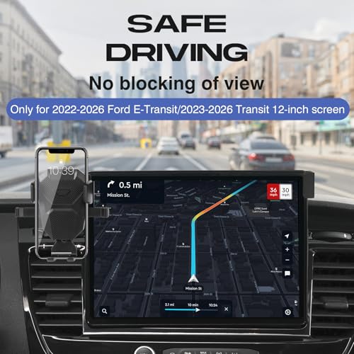 Sunsdrew Car Phone Holder for 2022-2026 Ford Transit Accessories 12" Screen - size: For Transit