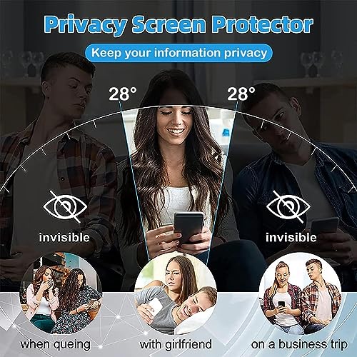 CJY For Google Pixel 9 Pro XL Privacy Screen Protector, 2+2 Pack Tempered Glass with Camera Lens Protector, 3D Curved HD Clear, Case Friendly, 9H Scratch Resistant, Fingerprint Unlock Compatible - color: Google Pixel 9 Pro XL Privacy