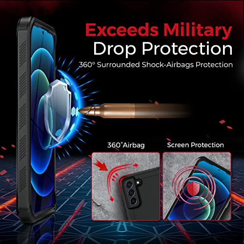 MOTIVE Heavy Duty Case for Samsung Galaxy s22 Plus, Belt Clip | 6.6" | Bunker Series, Military Grade Multi-Layer Protection, PC/TPU Build, Sealed Port Cover, 20 ft Drop tested - size: S22 Plus
