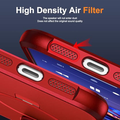 SKYLMW Compatible with iPhone 16 Pro Case with Stand,Red | iPhone 16 Pro Phone Case 6.3",Magnetic Ring Stand,Compatible with MagSafe,Military-Grade Protection,Great Grip Feeling - color: Red, size: Iphone 16 Pro