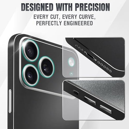 2Pcs Skin Wrap Compatible for iPhone 17 Pro – Slim Decal Vinyl Protective Film for Sides & Back – Sleek Fit, Premium Look – Compatible with All iPhone 17 Pro Cases - Black - color: Black