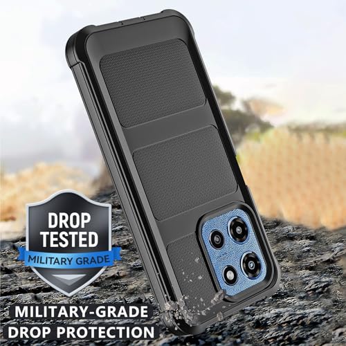 for Motorola Moto G 2026/2025 Case, for Moto G Play 2026 Case with Belt Clip Holster, Heavy Duty 2-Layer Protection, Anti-Drop, Shockproof Phone Cover (Black) - color: Black