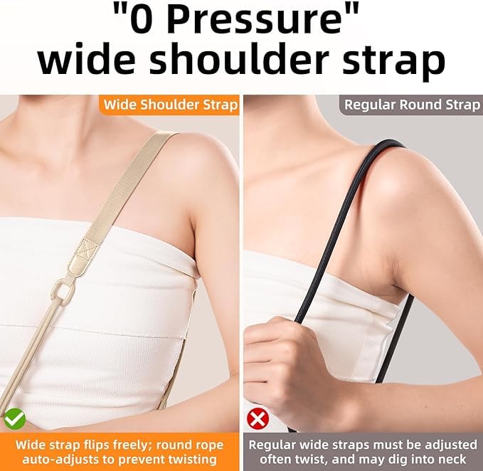 Phone Lanyard Premium Cell Phone Strap Crossbody with Stainless Steel Tether Tab Wide Comfort Strap with Adjustable Zinc Alloy Buckle Anti-Loss Universal for All Phones Keys Cards Travel Outdoor Black - color: E-black