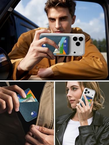 for MagSafe Wallet Magnetic iPhone Card Holder with Adjustable Stand - color: Drak Blue