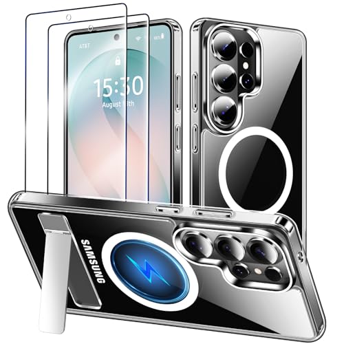 MOZOTER for Samsung Galaxy S26 Ultra Case with Kickstand,[Compatible with Magsafe][2*Screen Protector],Military-Grade Protection,Magnetic Phone Case for Samsung Galaxy S26 Ultra-Clear - color: Z-Clear, size: Samsung S26 Ultra-6.9"