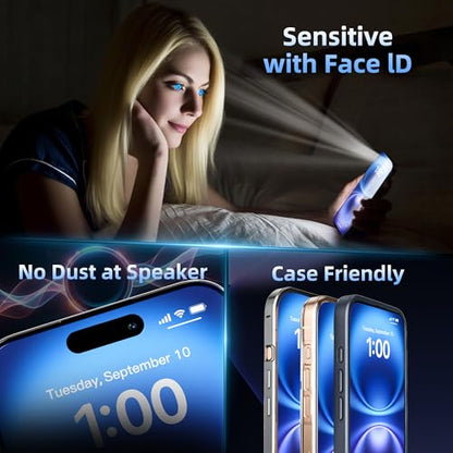 Tempered Glass 4 Way All Angles Privacy Screen Protector for iPhone 14 Pro Max 6.7", 360° Anti-spy Auto-Dust Removal, High Definition, Full Coverage No Bubble Easy Installation 2-Pack - size: For iPhone 14 Pro Max (6.7")