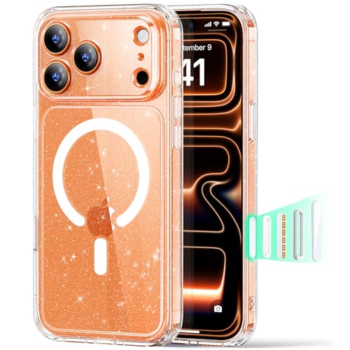 ESR for iPhone 17 Pro Case for MagSafe, Camera Control, Clear Shimmer | Ultra Slim, 3X Military-Grade Drop Protection, Magnetic Phone Case, Impact Absorbing, Resists Scratches - color: Clear Shimmer, size: iPhone 17 Pro 6.3 inch