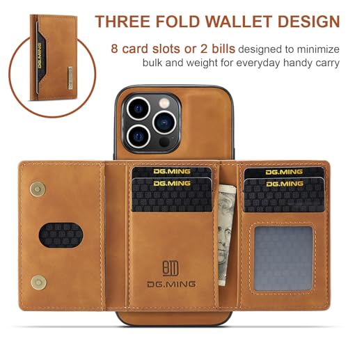 Leather Wallet Phone Cases Compatible with iPhone 15 Pro Max Case with Card Holder Men 6.7'' 2 in 1 Detachable Back Cover (Brown, IP 15 Pro Max) - color: Brown, size: IP 15 Pro Max