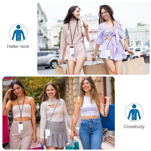 takyu Phone Lanyard, 2 Pack Soft Nylon Neck Strap Universal Cell Phone Lanyard and 2 Pack Phone Wrist Strap with Durable Pads for Most Smartphones-Black - color: Black+black