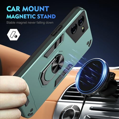 Compatible for Tecno Pova 5 Pro Case,Built-in Stand Shockproof and Drop-Proof Compatible with Tecno Pova 5 Pro 5G LH8n Phone Case Cover Green - color: HY-GZS-green, size: Tecno Pova 5 Pro 5G