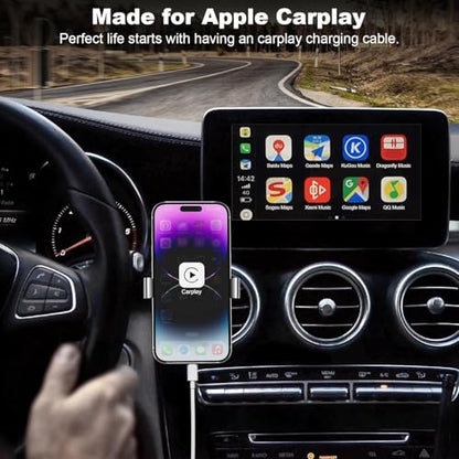 [Apple MFi Certified] iPhone 14 Car Carplay Cable Lightning Cable, Woven 3Pack 6Ft USB A to Lightning 60W Fast Car Charger Nylon Braid Cord Screen Sync for iPhone 14/13/12/11/XS/SE/8/7, iPad, Airpods