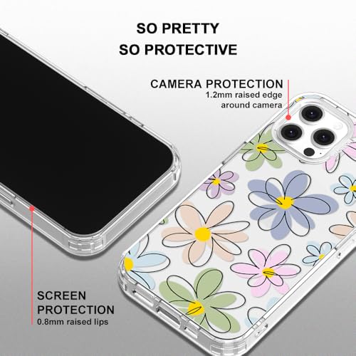 MOSNOVO Case for iPhone 12 & iPhone 12 Pro, [Buffertech 6.6ft Military-Grade Drop Protection] [Anti Peel Off Tech] Clear TPU Bumper Phone Case Cover Design - Linear Blooms - color: Clear - Linear Blooms, size: iPhone 12 / iPhone 12 Pro