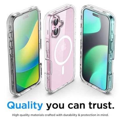 AICase for iPhone 16 Plus Case Clear[Compatible with MagSafe] Heavy Duty Drop Protection Full Body Rugged Shockproof/Dust Proof 3-Layer Military Protective Tough Durable Cover for iPhone 16 Plus 6.7" - color: Clear with Magsafe