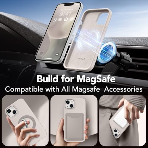 GONEZ Magnetic for iPhone 13/14 Case, Silicone Cover Stone - color: A-Stone, size: Iphone 13 /Iphone 14