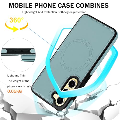for Samsung Galaxy S23 Plus Wallet Case, 2-in-1 Detachable Magnetic Wallet Case, Card Holder RFID Blocking, Fashionable Faux Leather Card Slot & Folding Design (Blue) - color: Blue, size: Samsung Galaxy S23plus