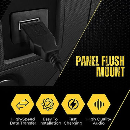TNP USB Flush Mount Extension Cable, Square Panel Mount, Single Port, 6FT - size: 6FT