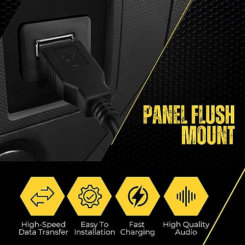 TNP USB Flush Mount Extension Cable, Square Panel Mount, Single Port, 3 ft - size: 3FT