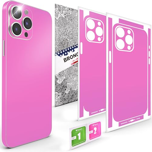 2Pcs Skin Wrap Compatible for iPhone 15 Pro – Slim Decal Vinyl Protective Film for Sides & Back – Sleek Fit, Premium Look – Compatible with All iPhone 15 Pro Cases - Pink - color: Pink