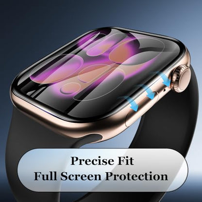 YMHML 2 Pack Tempered Glass Screen Protector for Apple Watch Series 11 Series 10 42mm, [Zero Bubble] 3D Full Coverage Film iWatch Accessories + PC Bumper - size: 42mm Series 11/10