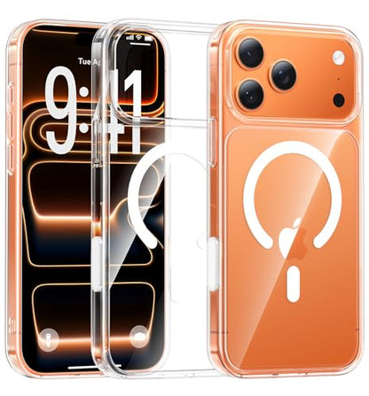 Clear Magnetic Case for iPhone 17 Pro Max Cases with Camera Control, Anti-Yellowing Crystal Clear for Apple 17 Pro Max case Compatible MagSafe, Transparent Shockproof Phone Case for iPhone 17 Pro Max - size: iPhone 17 Pro Max 6.9"