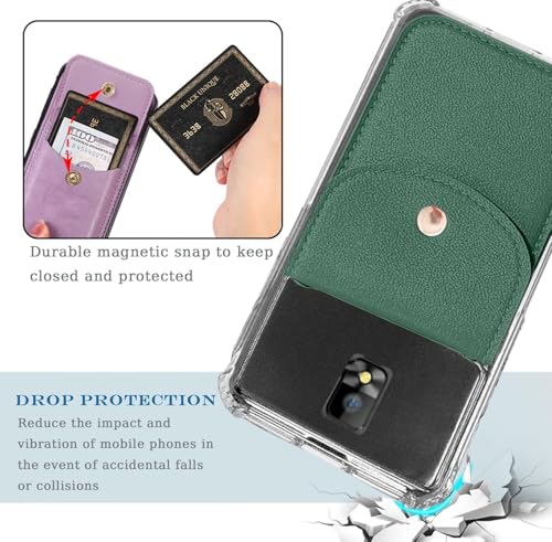 for Hotpepper Tepin Case with Credit Card Holder for Women/Girly, Hot Pepper Wallet Purse Leather PU, Card Slots, Stand, Detachable Lanyard Strap Crossbody Magnetic Buttons Cover (Green) - color: Green