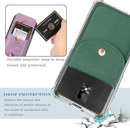 for Hotpepper Tepin Case with Credit Card Holder for Women/Girly, Hot Pepper Wallet Purse Leather PU, Card Slots, Stand, Detachable Lanyard Strap Crossbody Magnetic Buttons Cover (Green) - color: Green
