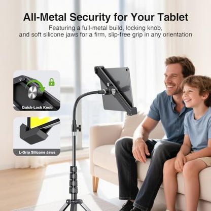 elitehood Diagonal iPad Tripod Stand, 72in Gooseneck Tablet Floor Stand - size: 9–13" · Diagonal Clamp